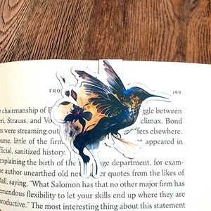 Magnetic bookmarks- black Hummingbird
